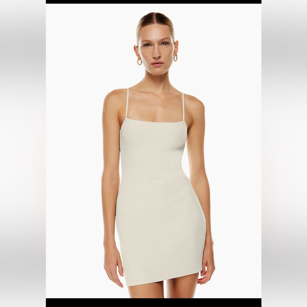 Aritzia sculpt knit mini dress - matte pearl